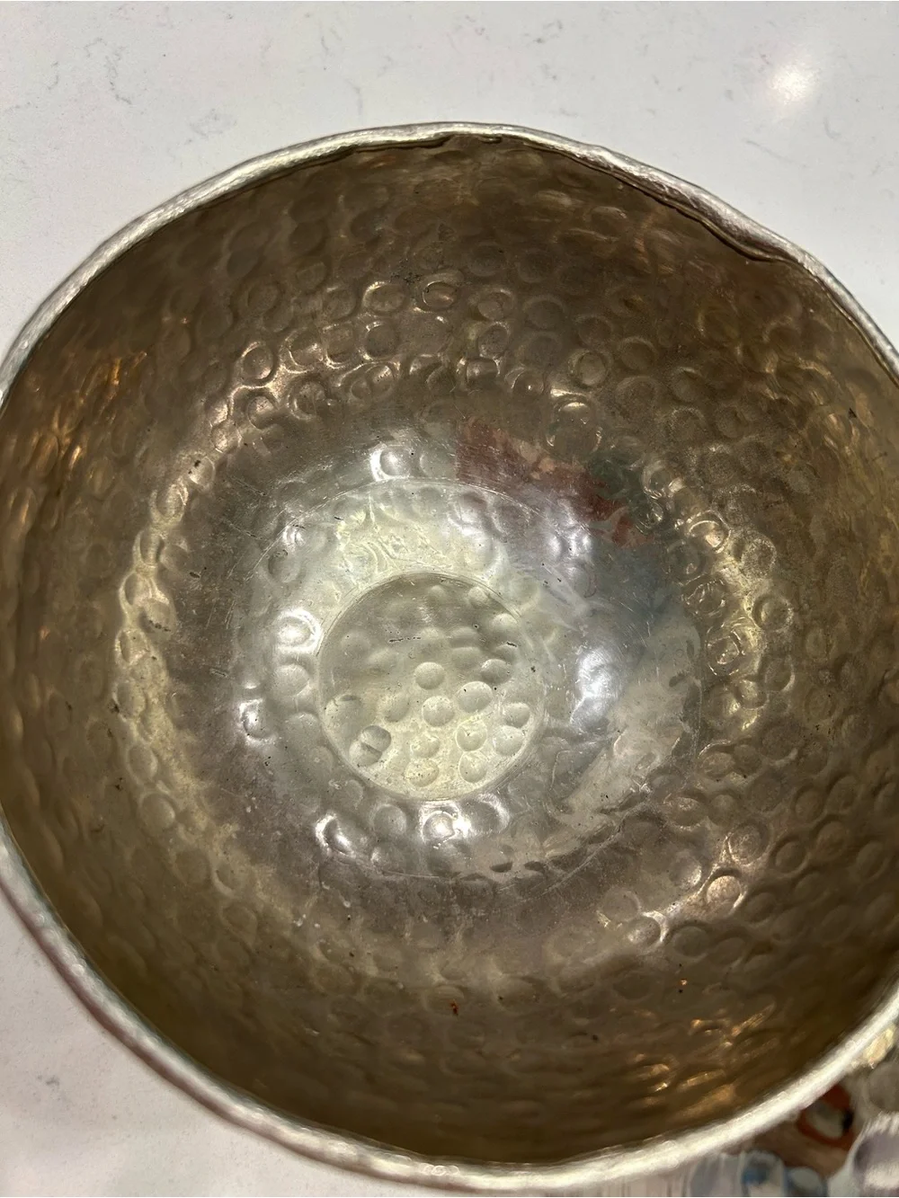 Hammered Metal Serving Bowls - Silver Tone
